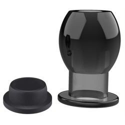 FUKR Plug Tunnel avec bouchon Hollow Stop Noir